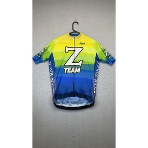 DNA Cycling Jersey Mens XL Yellow Blue Z Team Zions Bank Full‎ Zip Short Sleeve